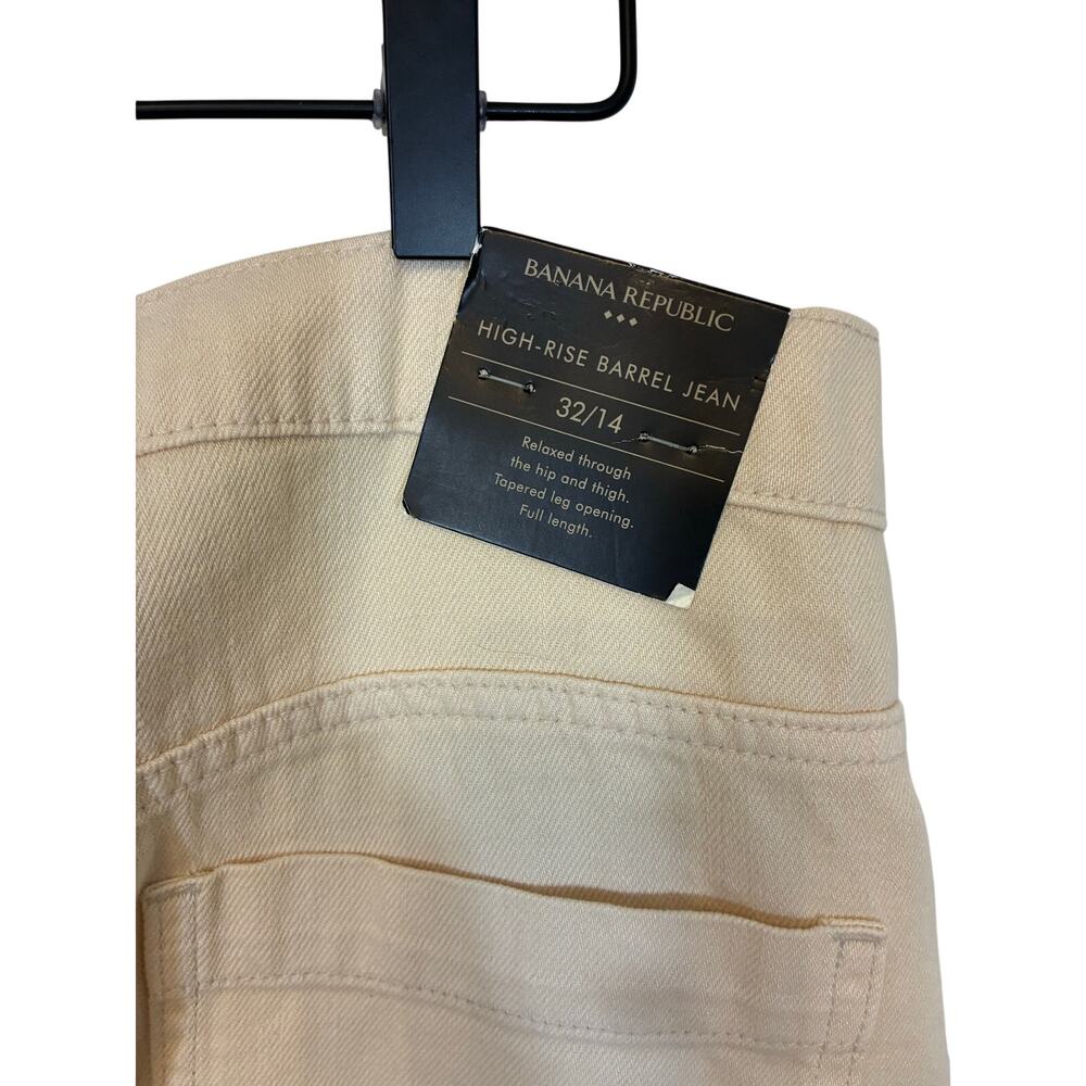 NWT Cream Banana Republic High-Rise Barrel Wide Leg Jeans 32/14 Lagenlook Street - Picture 5 of 5